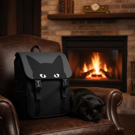 Black Cat Backpack-gothic Messenger Bag-black Cat Collection Dark Sanctuary - Etsy UK