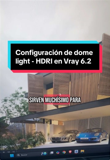 Configuración de dome light - hdri en Vray 6.2 para SketchUp #rendering #render #vray #arquitectura #sketchup #fachada #architecture #arquitecto