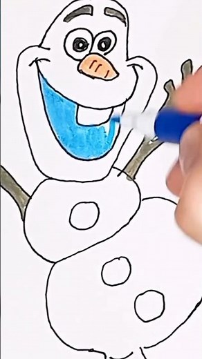 How to draw Olaf from Frozen ❄️☃️ Step by step drawing for kids