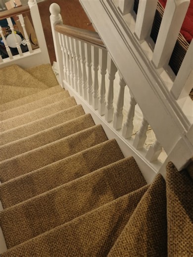 Transformation Complete! From the loft to the basement, including 3 flights of stairs and landings, we fitted @Alternative Flooring Ca-rPET in 8302. Comfort underfoot, sustainable choice, and a look that ties the whole home together. Floors designed to be lived on and enjoyed! www.oxfordcityflooring.co.uk #staircase #carpet #alternativeflooring #welovefloors #transformation