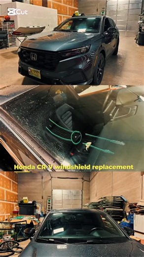 From cracked to crystal clear 👌 Honda CR-V windshield replacement done right. Suncreek auto glass 604-590-1314 | Suncreek Auto Glass