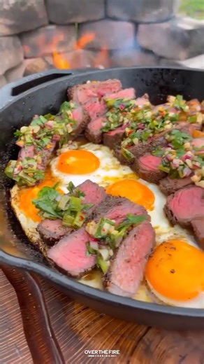 That yolk dunk!? 😋 | Over The Fire Cooking by Derek Wolf