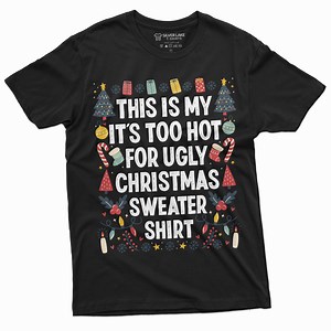 Men'S Ugly Christmas Costume Funny Xmas Shirt Gifts Holiday Mood Tee Shirt Pattern Party Tee (Large Black)