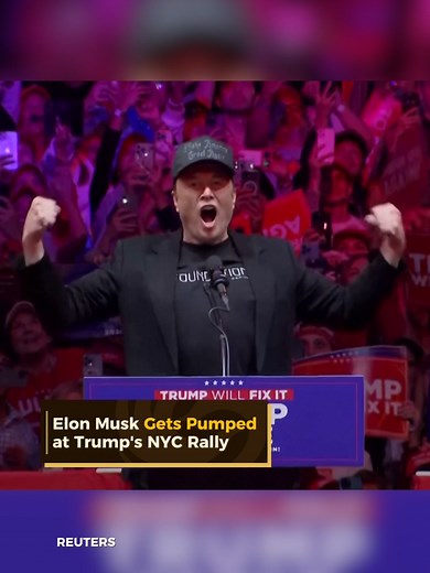 Elon Musk Pumped at Trump's NYC Rally