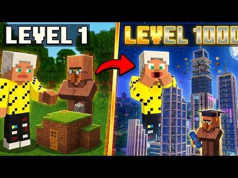 I Spawned a SMART VILLAGER and told him to BUILD A HOUSE! 🏠 1 LVL vs 1000 LVL