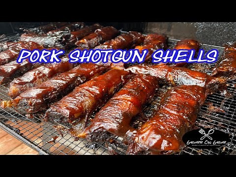 Pork Shotgun Shells | Smoked Bacon Wrapped Manicotti Shells Stuffed with Pork and Cheese!