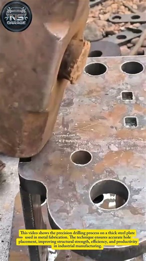 Precision Metal Plate Drilling Process | Heavy Steel Fabrication Work#shorts #usa