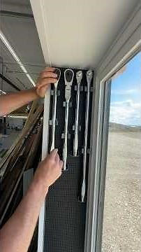 Lining the window jambs with ‪@Toolgrid‬ panels to put up ‪@MilwaukeeTool‬ ratchets & extensions