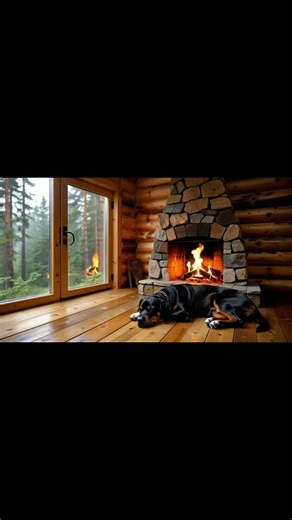 Cozy Cabin Fire & Rain 🔥🌧️ Relaxing Ambience for Sleep #shorts