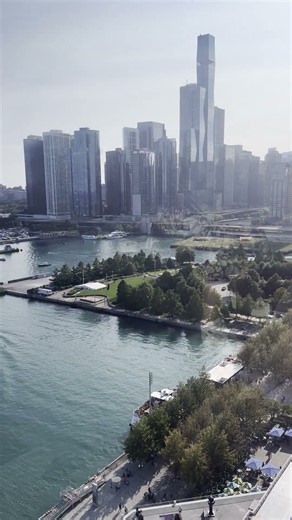 Looking down at Navy Pier from the Ferris wheel 2026.08.08
