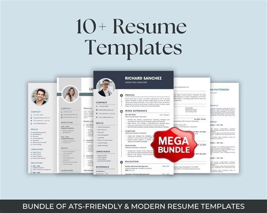 2026 Modern Resume Template for Canva – Professional CV, Editable Ats-friendly, Minimal Design, Cover Letter Bundle - Etsy
