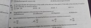 In an interference experiment, the spacing between successive m... | Filo