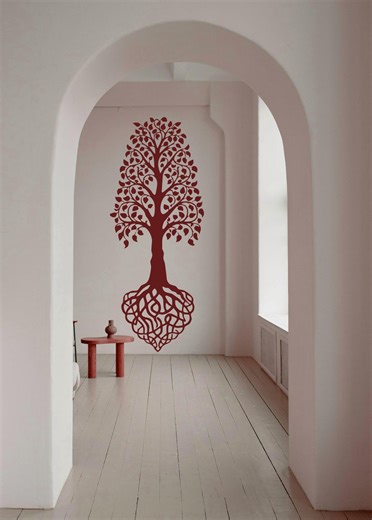 Tree of Life Wall Decal, Celtic Knot Symbol, Sacred Geometry Mandala Art, Irish Roots Artwork, Nordic Nature Design, Tall Skinny Decor - Etsy