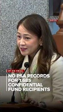 '1,685 VP Duterte CIF recipients have no records?': Prosecution presents PSA exec as 10th witness