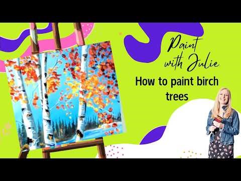 How to paint Birch Trees - Super Easy tutorial - step by step