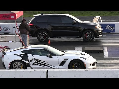 Jeep SRT vs Corvette zo6 - drag race