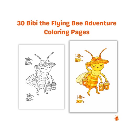 Bee Coloring Pages | 30 Bibi Adventure Activities (PDF for Kids) - Etsy