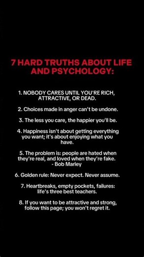 The Psychology of Life: 7 Hard Truths