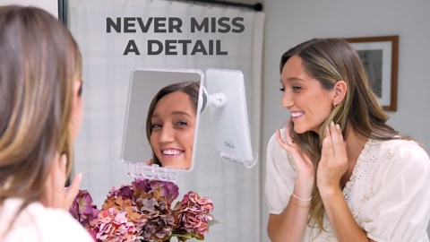 Luxo Shower Mirror, Shower Mirror fogless for Shaving with a Removable Razor Holder - Shaving Mirror for Shower with a Powerful Suction Cup - Shatterproof fogless Mirror for Shower (Chrome)