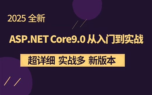 【ASP.NET Core9.0 从入门到实战】2025全新 已完结！.NET9从入门到实战60P完整教程（.NET Core/.NET8/C#)B1414