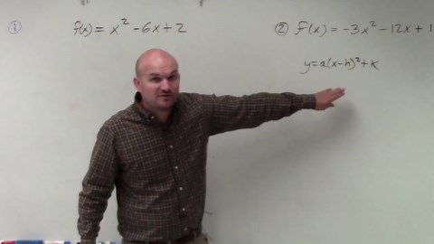 Identify the vertex, domain and range from a quadratic by completing the square