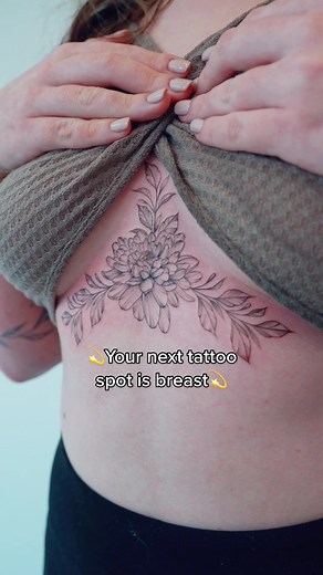 Your next tattoo spot is breast 💫 #fineline #tattoogirl #floraltattoo #tattoodesign