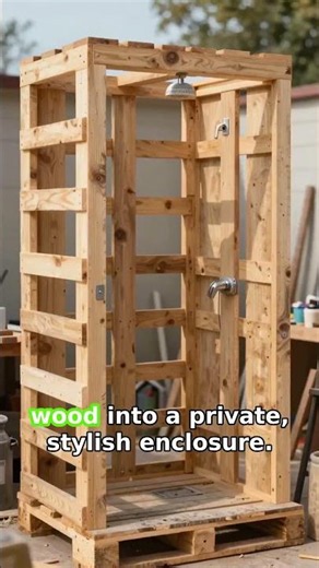 Cool Off in Style: DIY Pallet Outdoor Shower Enclosure