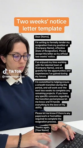 Starting 2025 with a fresh chapter? If you’ve decided to resign, here’s a two-week notice letter template to help you leave your job professionally and on good terms. 🔸Comment “template” and we’ll send you the text version of this! #resignation #twoweeks #quitmyjob #emailtemplate #careeradvice