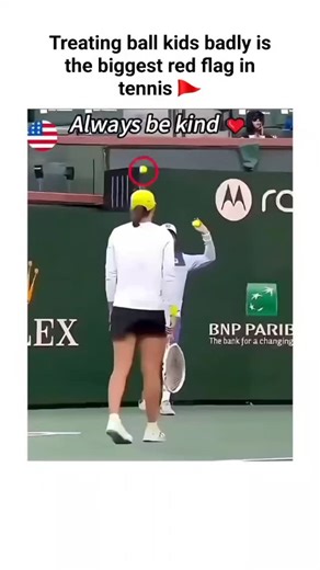 Sports on Instagram: "The post identifies mistreating ball kids as tennis's biggest character red flag, quoting the author's earlier query on the topic and attaching a montage of respectful player-ball kid interactions to highlight ideal conduct. The 58-second video, set to Ellie Goulding's "Love Me Like You Do," showcases positive moments like Jo-Wilfried Tsonga checking on a sick ball girl in 2012 and Tim Puetz aiding one during Melbourne heat in 2023. Replies spotlight contradictions, includi