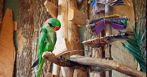 In its natural setting Alexandrine Parakeet in close-up showcases vibrant feathers Alexandrine Parakeet epitome of wild's enchantment. Alexandrine Parakeet marvel of marvelous animal world.