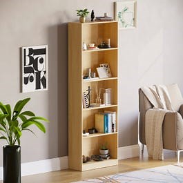 Cambridge 5 Tier Extra Large Bookcase Oak Effect