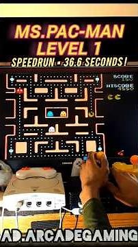 Ms.Pac-Man Level 1 Speedrun 36.6s - Namco Arcade Classics Joystick Controller