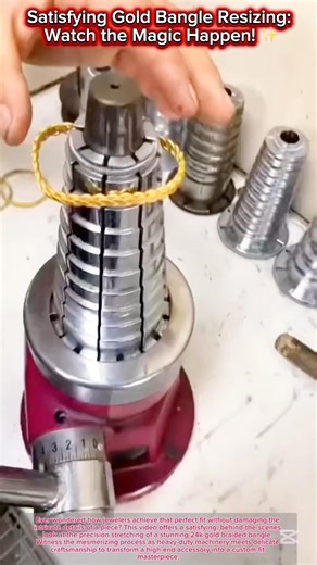 Satisfying Gold Bangle Resizing: Watch the Magic Happen! ✨ #jewelrymaking