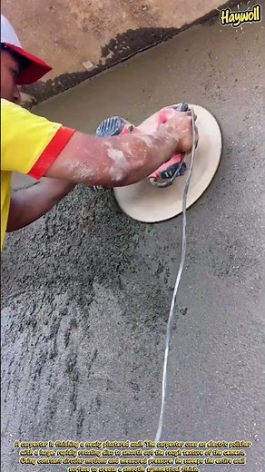 Smoothing the Surface of Cement Walls with a Polisher Machine