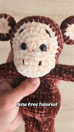 🩷 Free Tutorial - Monkey 🐒 #freecrochetpatterns #monkey