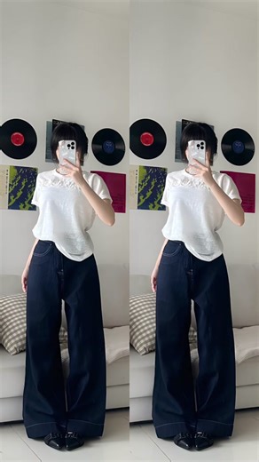 jean ống rộng xinhh #review #xuhuong #jeans #outfitideas #fyb