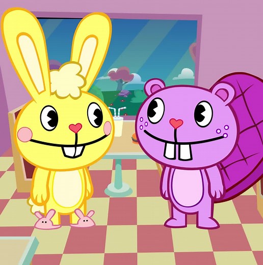 Apprently girl talk high pitch to someone they like #htf #happytreefriends