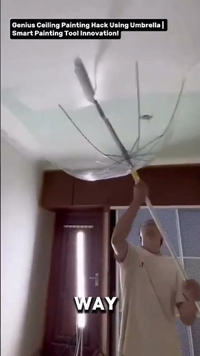 Genius Ceiling Painting Hack Using Umbrella | Smart Painting Tool Innovation!.