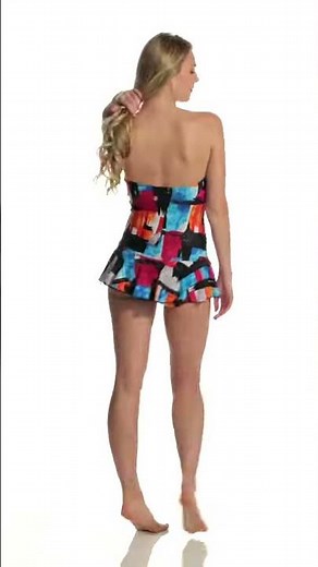 Ceeb Sunset Bandeau Skater Swimdress | SwimOutlet.com