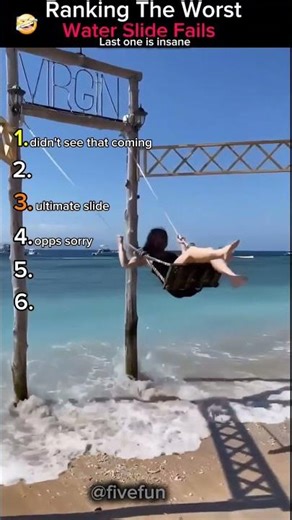 Ranking The Worst Water Slide Fails Moments #shorts #slidefails #funnyfails