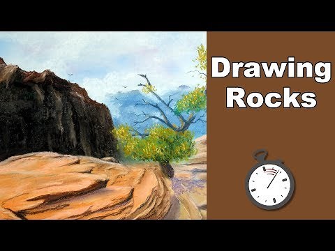 How to Draw Rock Formations in Pastel Time Lapse