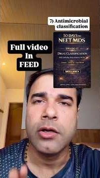 Drug classification | NEET PG | #youtubeshorts #neetpg2026 #neetmds #neet2026 #neetpgpreparation