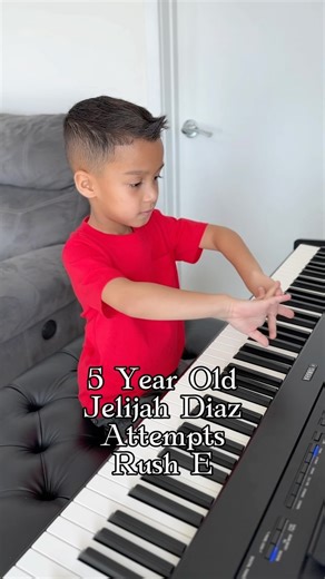 375K views · 26K reactions |  5 year old prodigy Jelijah Diaz is breaking the internet with his jaw-dropping rendition of the viral sensation "Rush E"!  What's even more astonishing? He learned it ALL by ear, just by listening to it on YouTube! 勞 This kid's talent knows no bounds!  #pianomusic #rushe #musicgenius #piano #youngtalent #youngmusician #talentedmusician #music #pianovirtuoso #musictalent #childstar #pianolover | Jelijah Diaz | Facebook