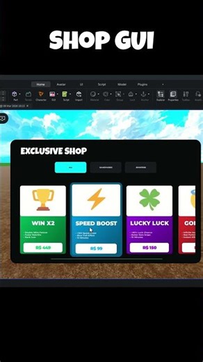 Roblox Shop GUI Tutorial (FREE System) 🛒 #roblox #robloxdev #shorts