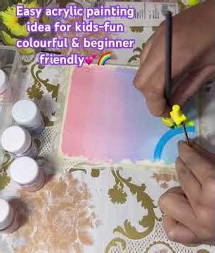 Beginner acrylic rainbow painting ✨🌈 #acrylicpainting #painting #paintingrainbows #acryliccolours