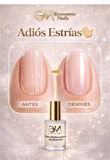 ¿Uñas con surcos? 😱 Olvídate de las estrías en segundos 💅✨ La Base Rellenadora de Estrías de Economic Nails: ✔ Suaviza y nivela la uña ✔ Rellena surcos ✔ Brillo inmediato Antes de tu esmalte… o sola como tratamiento 💖 Resultado profesional al instante 🔥 Consíguela ya en economicnails.es 🛒💅 #EconomicNails #BaseRellenadora #UñasPerfectas #uñasconestrias #rebajasnails