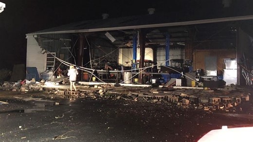 Reported tornado causes major damage near downtown Cairo, Georgia