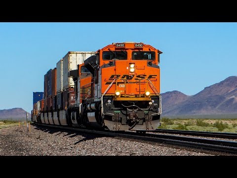 A day of trains on the BNSF Needles Sub