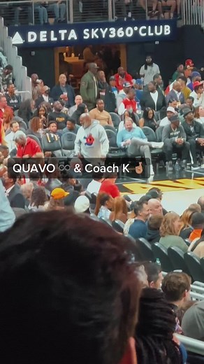@quavohuncho ♾️ @atlhawks & Coach K 🏀🔥 #Atlanta #Quavo #ATL #AtlantaHawks #traeyoung