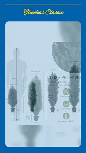 4FT Artificial Green Pine Cypress Tree Realistic Plastic Faux Plant for Indoor and Outdoor Decora...